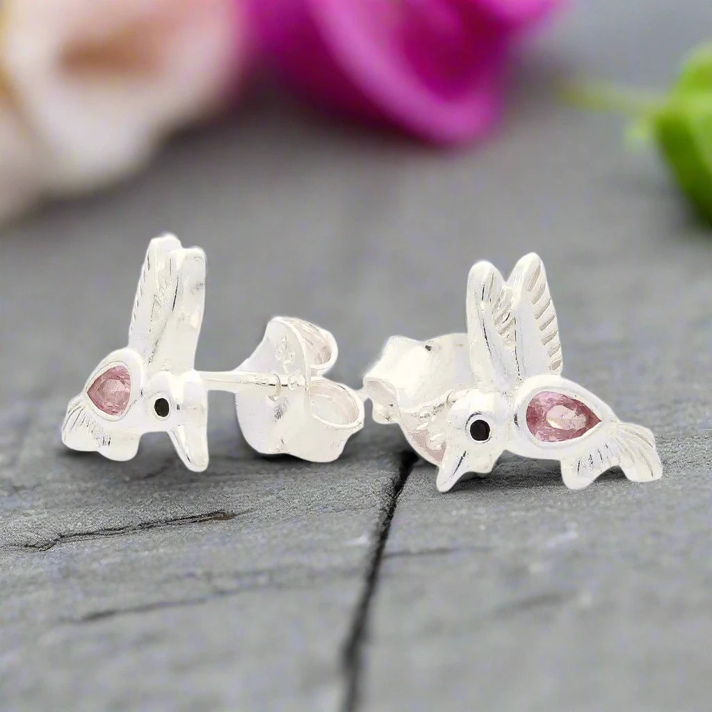 Buy your Tickled Pink & Ready to Flutter - Sterling Silver Hummingbird Earrings online now or in store at Forever Gems in Franschhoek, South Africa