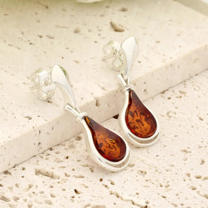 Get your Natural Amber Drop Earrings in Sterling Silver online now or in store at Forever Gems in Franschhoek, South Africa