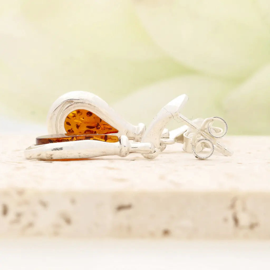 Get your Natural Amber Drop Earrings in Sterling Silver online now or in store at Forever Gems in Franschhoek, South Africa