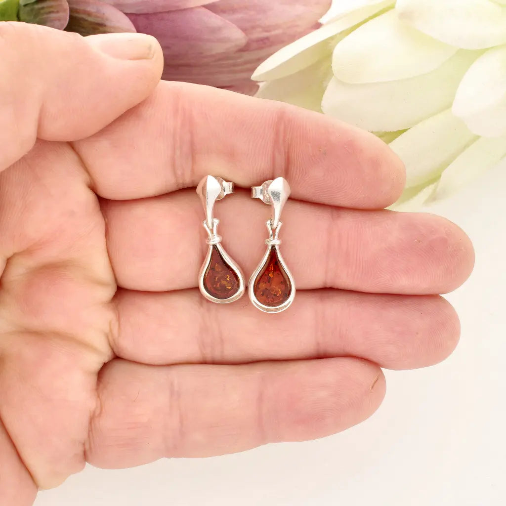 Get your Natural Amber Drop Earrings in Sterling Silver online now or in store at Forever Gems in Franschhoek, South Africa