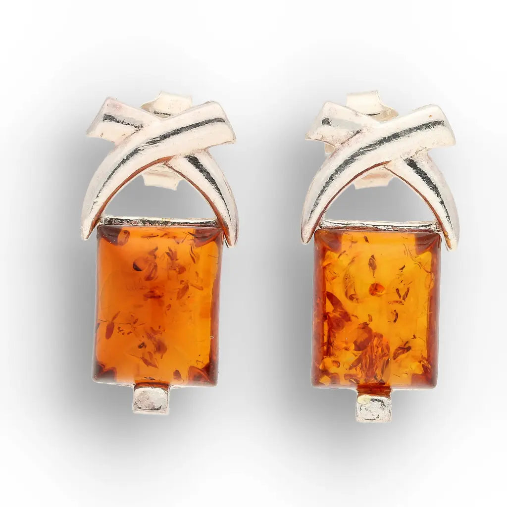Get your Natural Amber Square Earrings in Sterling Silver online now or in store at Forever Gems in Franschhoek, South Africa