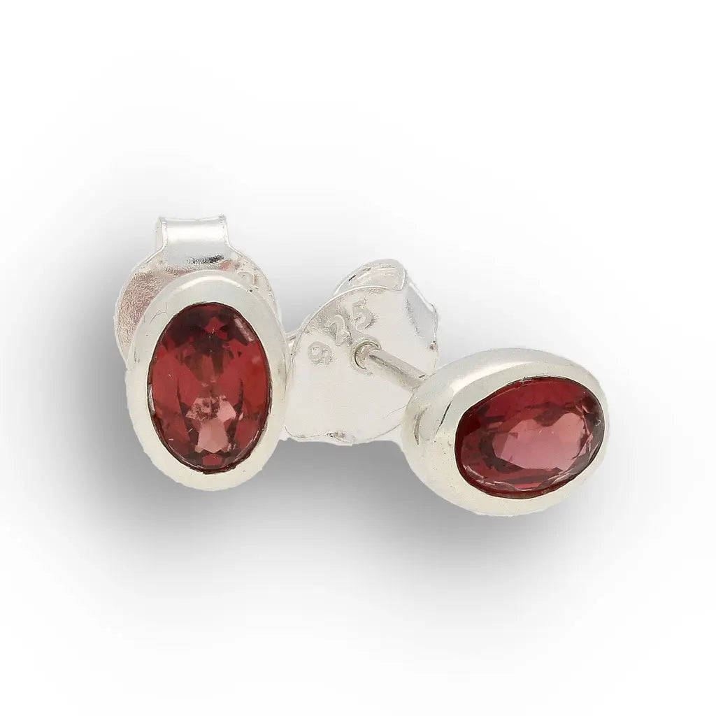 Get your Oval Garnet Sterling Silver Stud Earrings online now or in store at Forever Gems in Franschhoek, South Africa