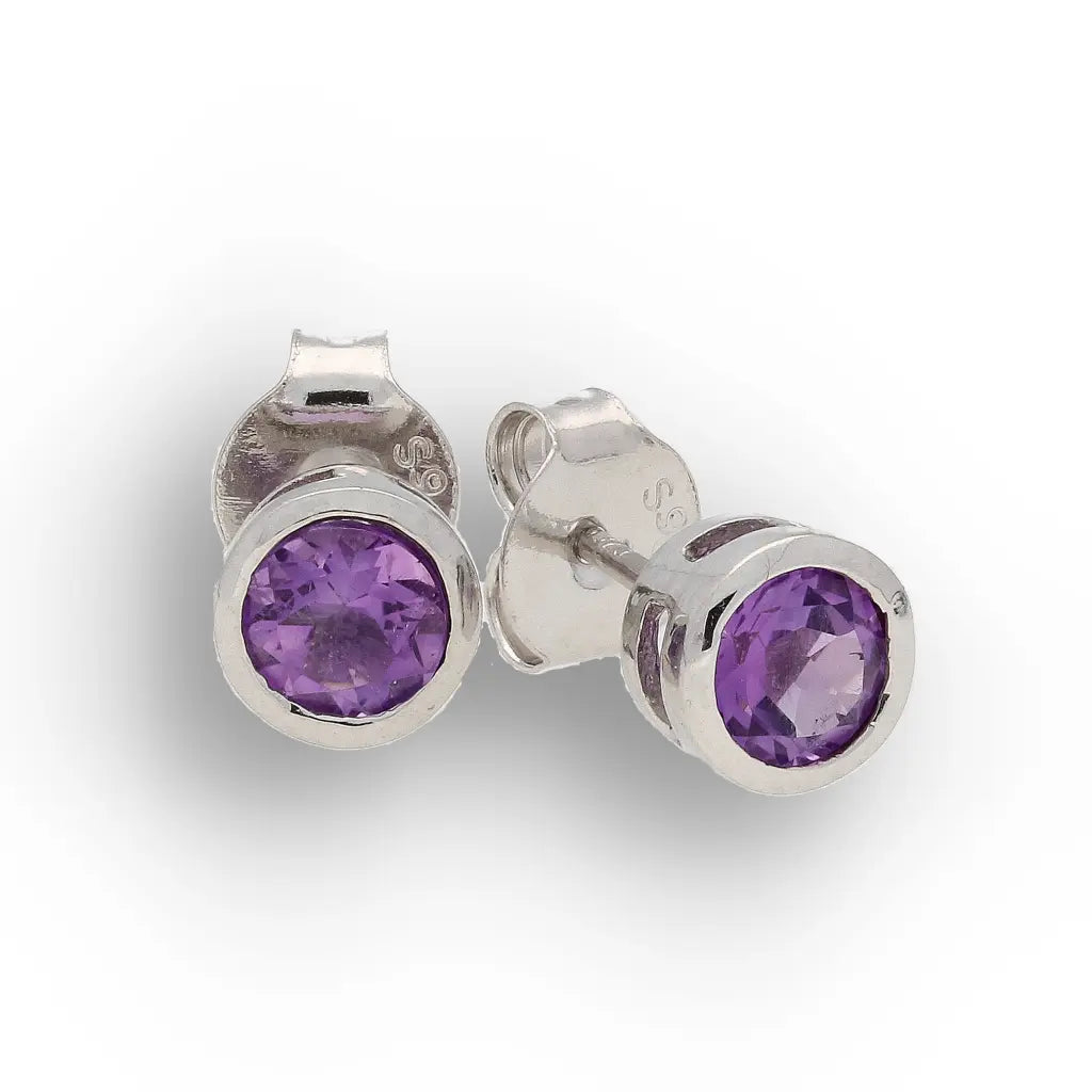 Get your Round Amethyst Sterling Silver Stud Earrings online now or in store at Forever Gems in Franschhoek, South Africa