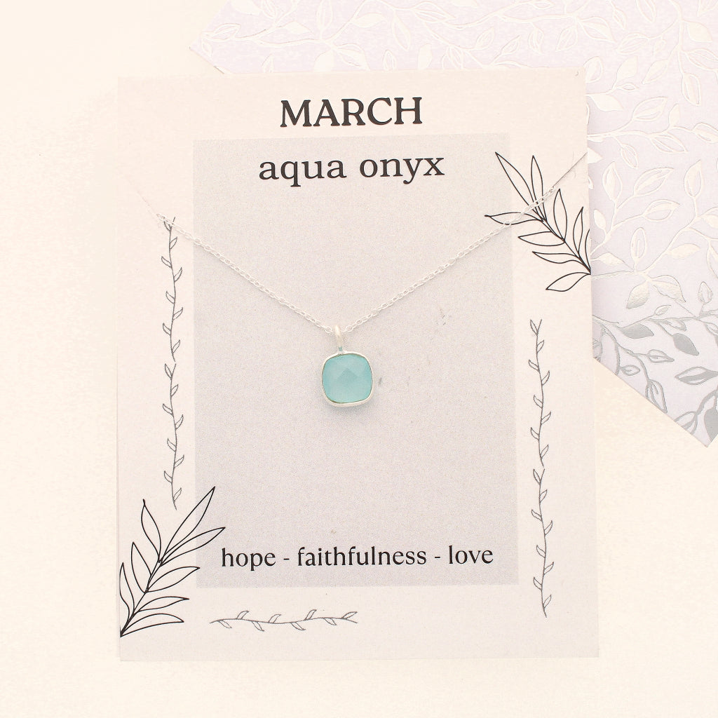 Buy your Aqua Onyx Necklace: March Birthstone online now or in store at Forever Gems in Franschhoek, South Africa