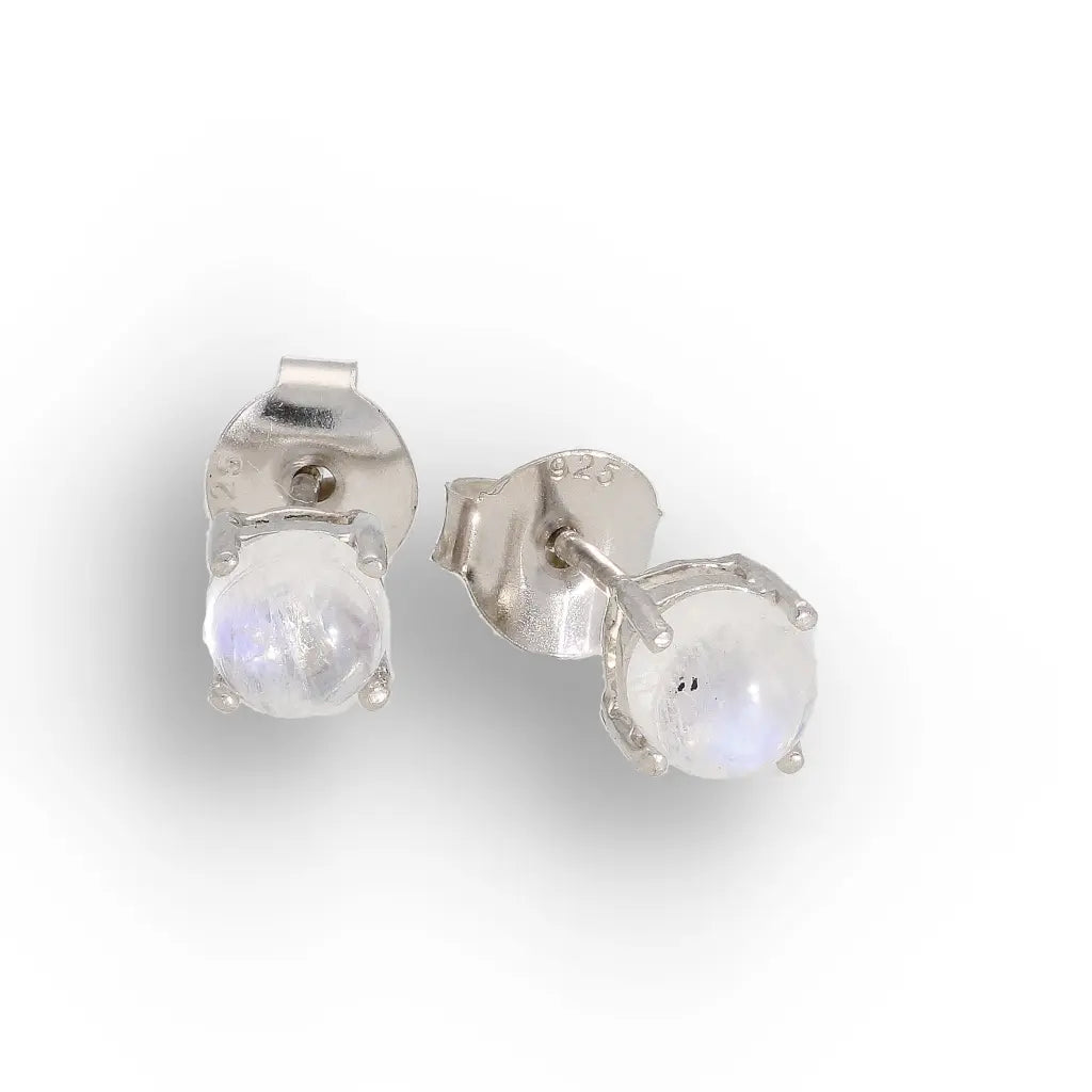 Get your Rainbow Moonstone Round Silver Stud Earrings online now or in store at Forever Gems in Franschhoek, South Africa