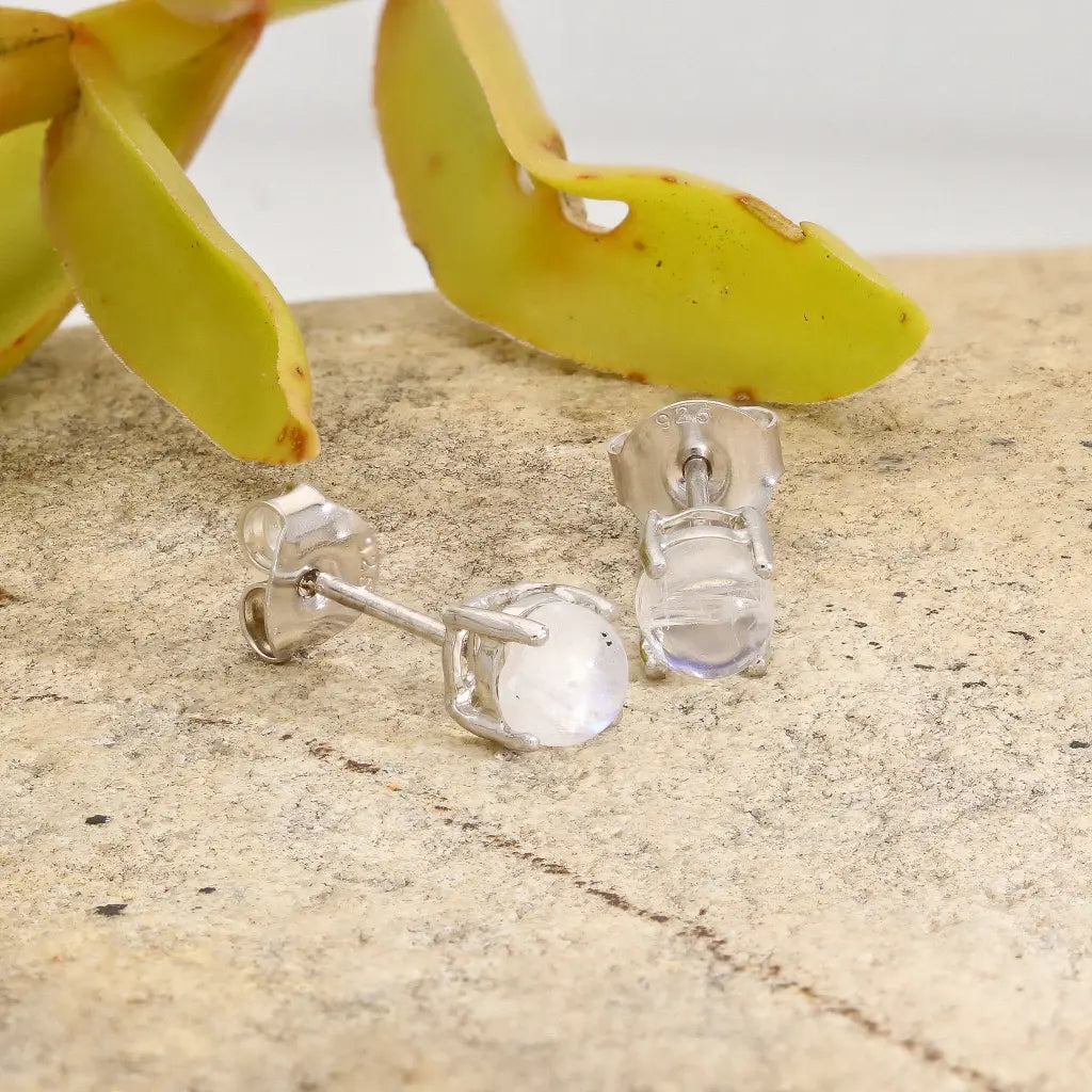 Get your Rainbow Moonstone Round Silver Stud Earrings online now or in store at Forever Gems in Franschhoek, South Africa