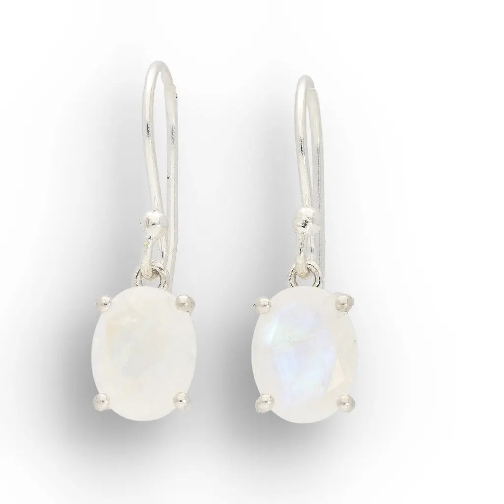 Get your Rainbow Moonstone Oval Drop Silver Earrings online now or in store at Forever Gems in Franschhoek, South Africa