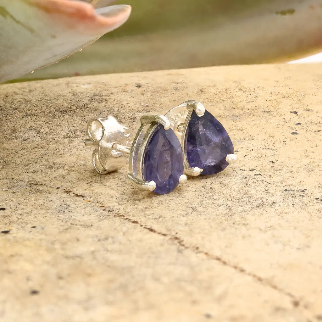 Get your Iolite Pear Cut Sterling Silver Stud Earrings online now or in store at Forever Gems in Franschhoek, South Africa