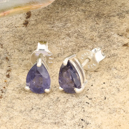 Get your Iolite Pear Cut Sterling Silver Stud Earrings online now or in store at Forever Gems in Franschhoek, South Africa