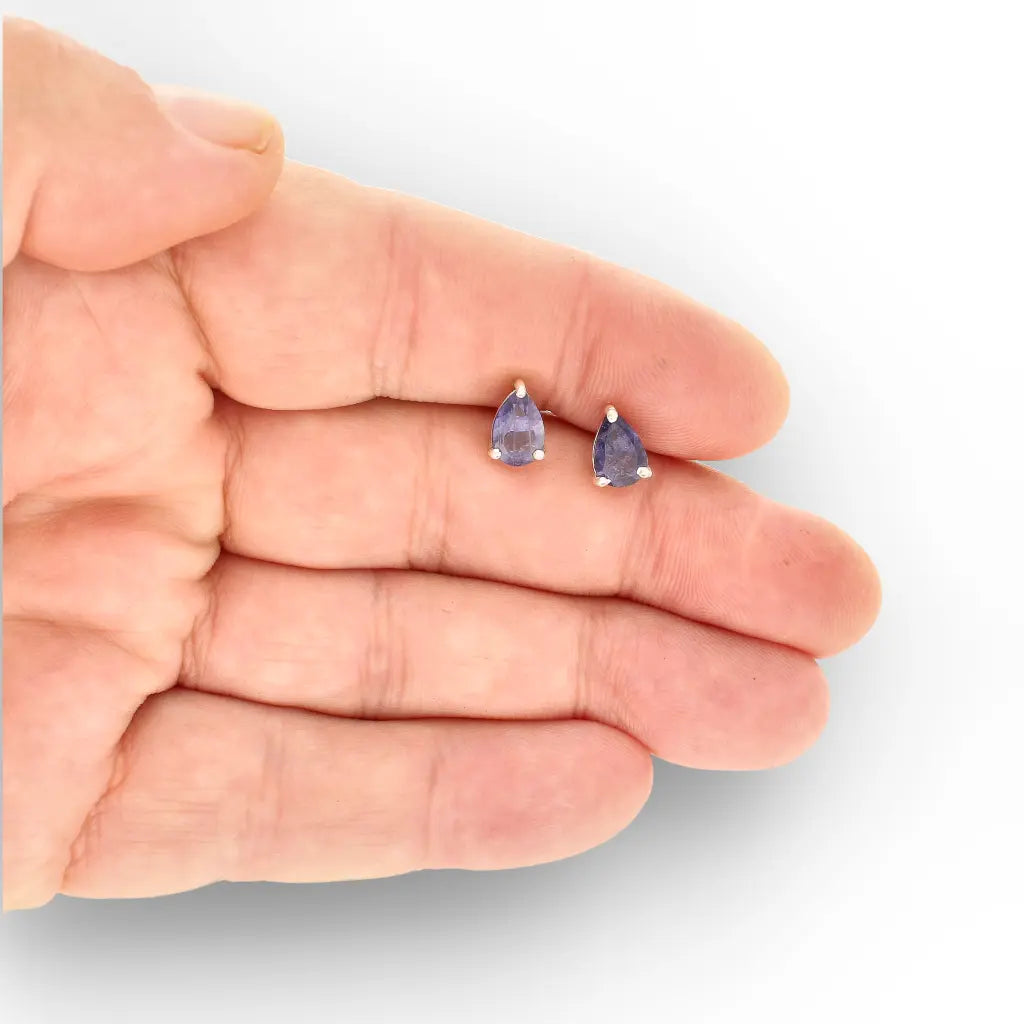 Get your Iolite Pear Cut Sterling Silver Stud Earrings online now or in store at Forever Gems in Franschhoek, South Africa