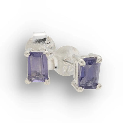 Get your Baguette Cut Iolite Stud Earrings in Sterling Silver online now or in store at Forever Gems in Franschhoek, South Africa