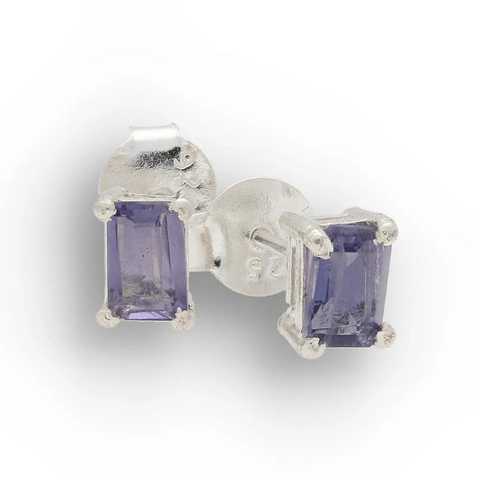 Get your Baguette Cut Iolite Stud Earrings in Sterling Silver online now or in store at Forever Gems in Franschhoek, South Africa