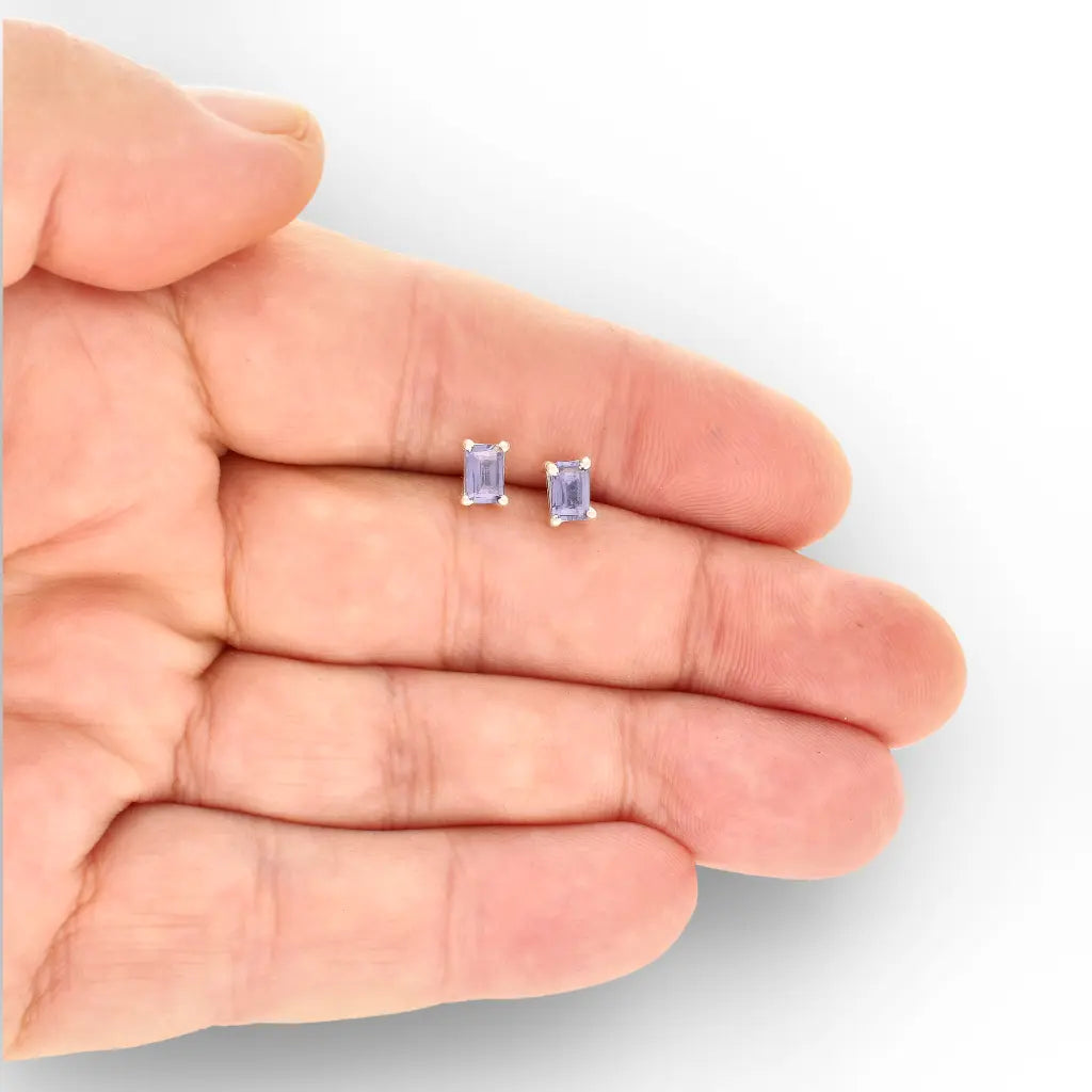 Get your Baguette Cut Iolite Stud Earrings in Sterling Silver online now or in store at Forever Gems in Franschhoek, South Africa