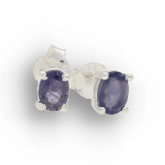 Get your Oval Iolite Stud Earrings in Sterling Silver online now or in store at Forever Gems in Franschhoek, South Africa