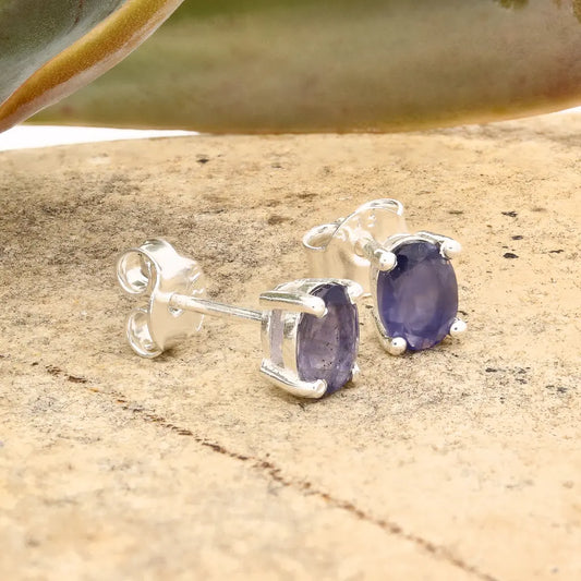 Get your Oval Iolite Stud Earrings in Sterling Silver online now or in store at Forever Gems in Franschhoek, South Africa