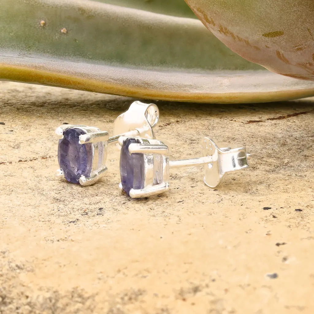 Get your Oval Iolite Stud Earrings in Sterling Silver online now or in store at Forever Gems in Franschhoek, South Africa
