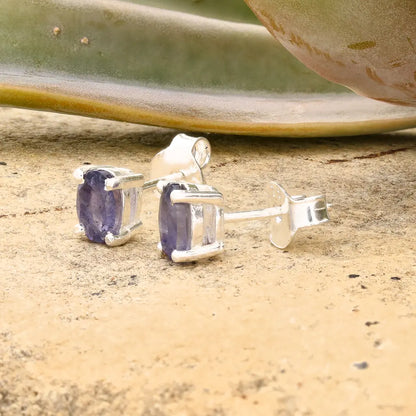 Get your Oval Iolite Stud Earrings in Sterling Silver online now or in store at Forever Gems in Franschhoek, South Africa