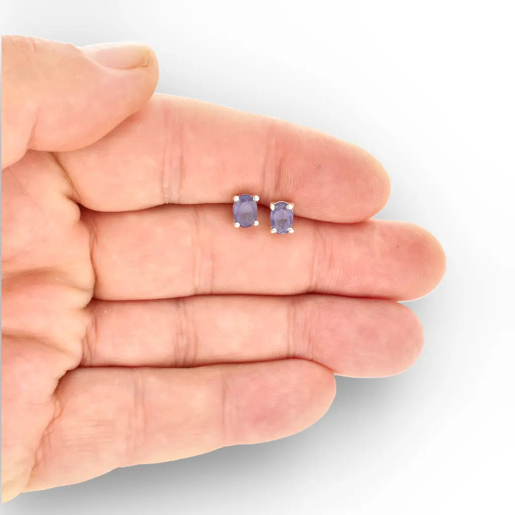 Get your Oval Iolite Stud Earrings in Sterling Silver online now or in store at Forever Gems in Franschhoek, South Africa