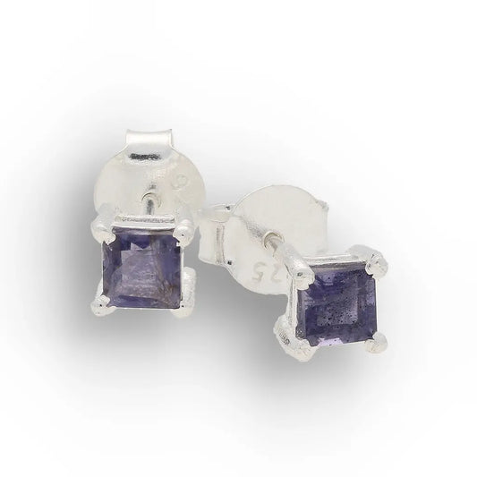 Get your Square Iolite Stud Earrings in Sterling Silver online now or in store at Forever Gems in Franschhoek, South Africa
