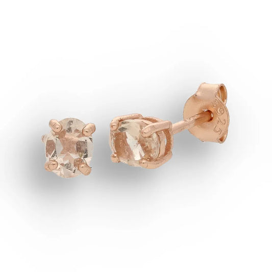 Get your Morganite Oval Stud Earrings in Rose Gold Silver online now or in store at Forever Gems in Franschhoek, South Africa