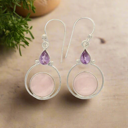 Buy your Rainbow Drops: Rose Quartz and Amethyst Earrings online now or in store at Forever Gems in Franschhoek, South Africa