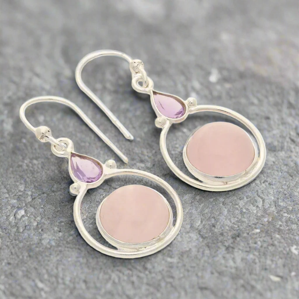 Buy your Rainbow Drops: Rose Quartz and Amethyst Earrings online now or in store at Forever Gems in Franschhoek, South Africa