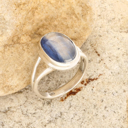 Get your Stunning Blue Kyanite Gemstone Ring in Sleek Sterling Silver online now or in store at Forever Gems in Franschhoek, South Africa