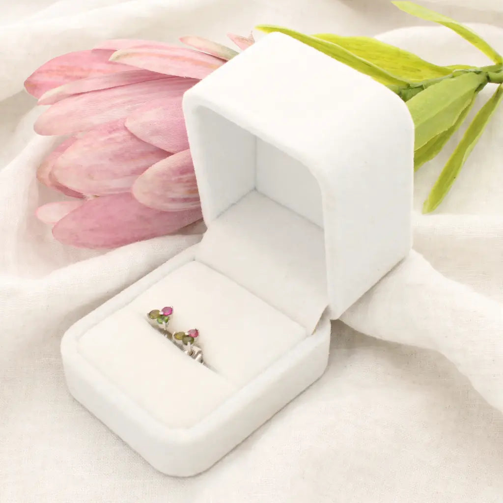 Natural Multi-Colour Tourmaline Stud Earrings in Sterling Silver