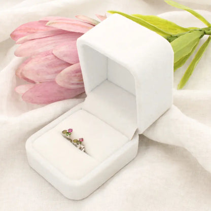 Natural Multi-Colour Tourmaline Stud Earrings in Sterling Silver