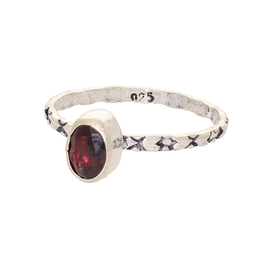 Buy your Stacks of Style: Red Garnet Oval Sterling Silver Stackable Ring online now or in store at Forever Gems in Franschhoek, South Africa