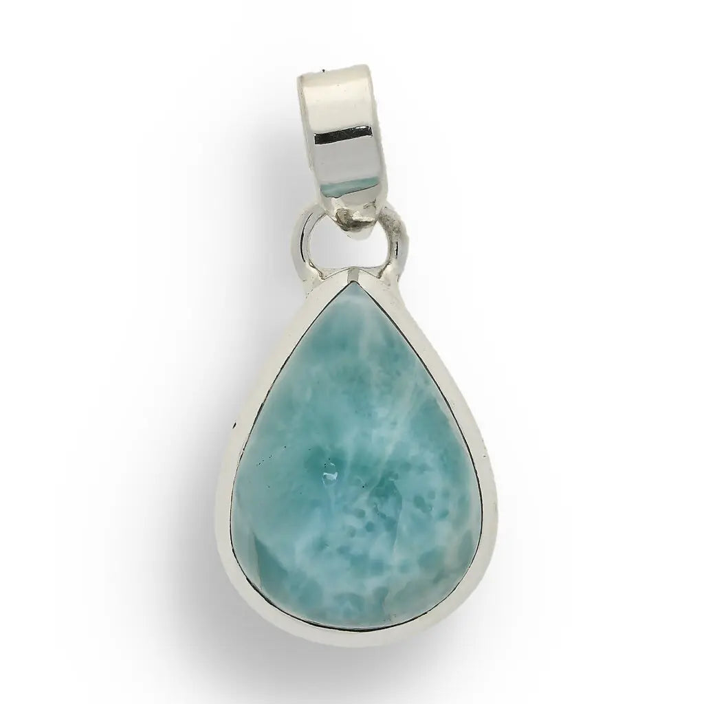 Get your Caribbean Dreams Sterling Silver Larimar Teardrop Pendant - Dominican Republic Blue Stone Jewelry online now or in store at Forever Gems in Franschhoek, South Africa
