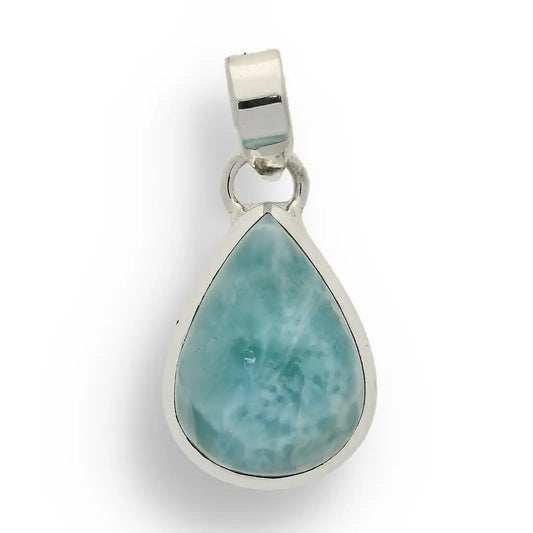 Get your Caribbean Dreams Sterling Silver Larimar Teardrop Pendant - Dominican Republic Blue Stone Jewelry online now or in store at Forever Gems in Franschhoek, South Africa