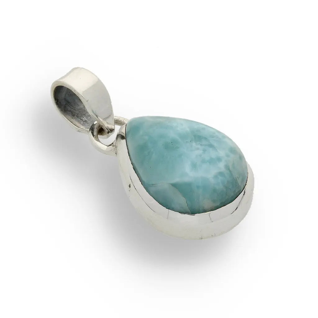 Get your Caribbean Dreams Sterling Silver Larimar Teardrop Pendant - Dominican Republic Blue Stone Jewelry online now or in store at Forever Gems in Franschhoek, South Africa
