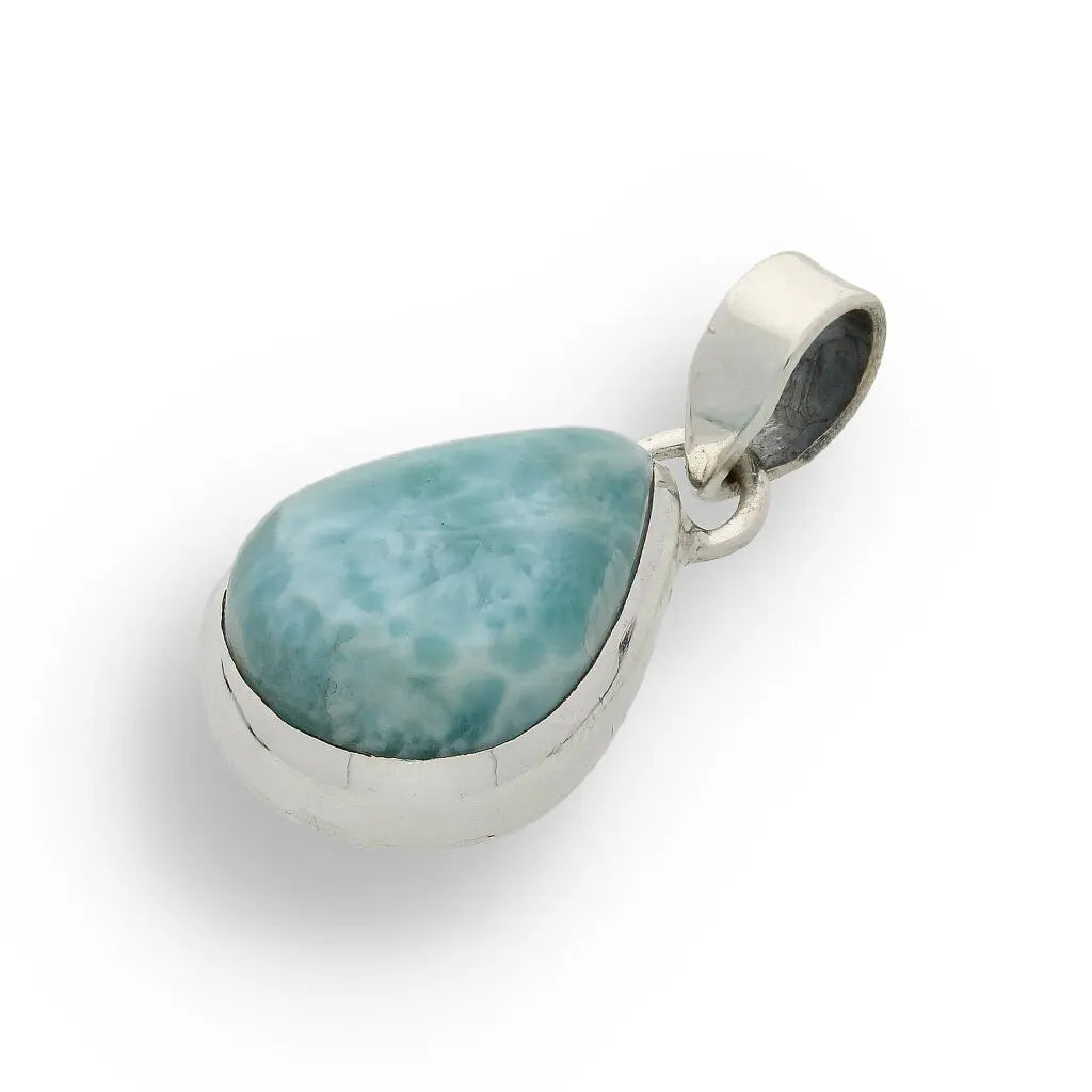 Get your Caribbean Dreams Sterling Silver Larimar Teardrop Pendant - Dominican Republic Blue Stone Jewelry online now or in store at Forever Gems in Franschhoek, South Africa