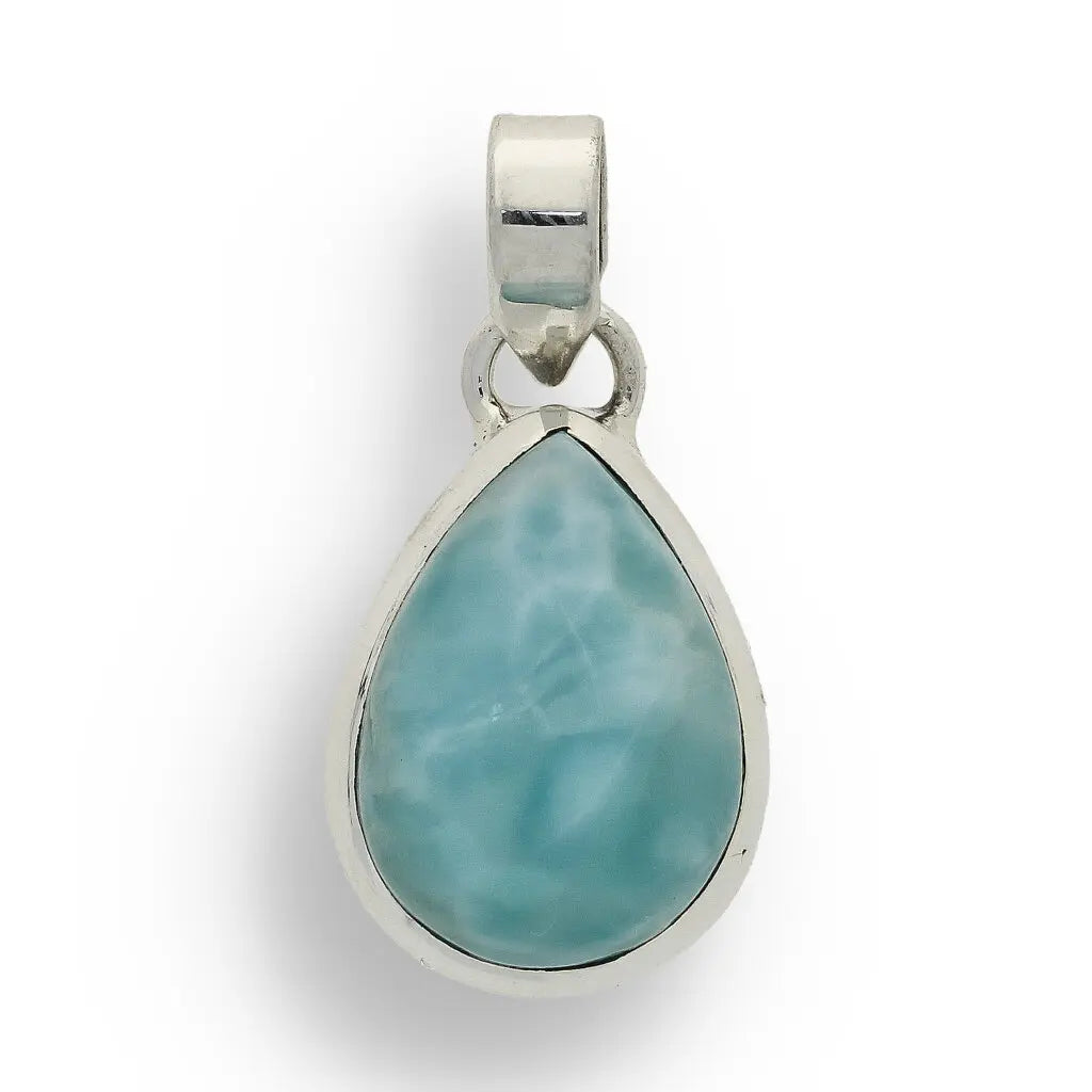 Get your Caribbean Dreams Sterling Silver Larimar Teardrop Pendant - Dominican Republic Blue Stone Jewelry online now or in store at Forever Gems in Franschhoek, South Africa