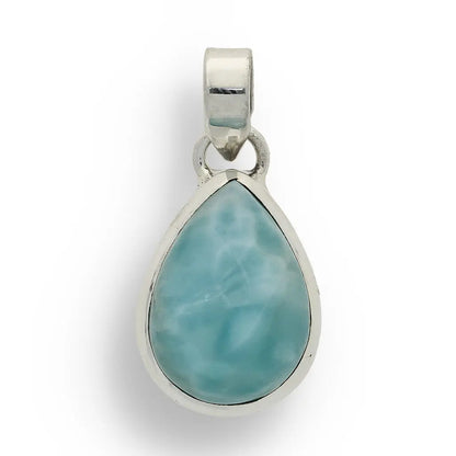 Get your Caribbean Dreams Sterling Silver Larimar Teardrop Pendant - Dominican Republic Blue Stone Jewelry online now or in store at Forever Gems in Franschhoek, South Africa