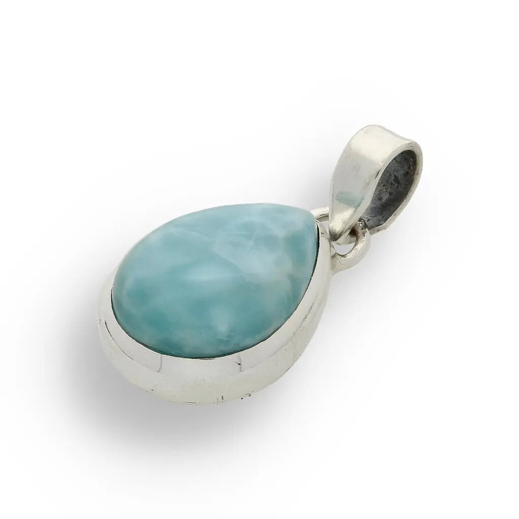Get your Caribbean Dreams Sterling Silver Larimar Teardrop Pendant - Dominican Republic Blue Stone Jewelry online now or in store at Forever Gems in Franschhoek, South Africa