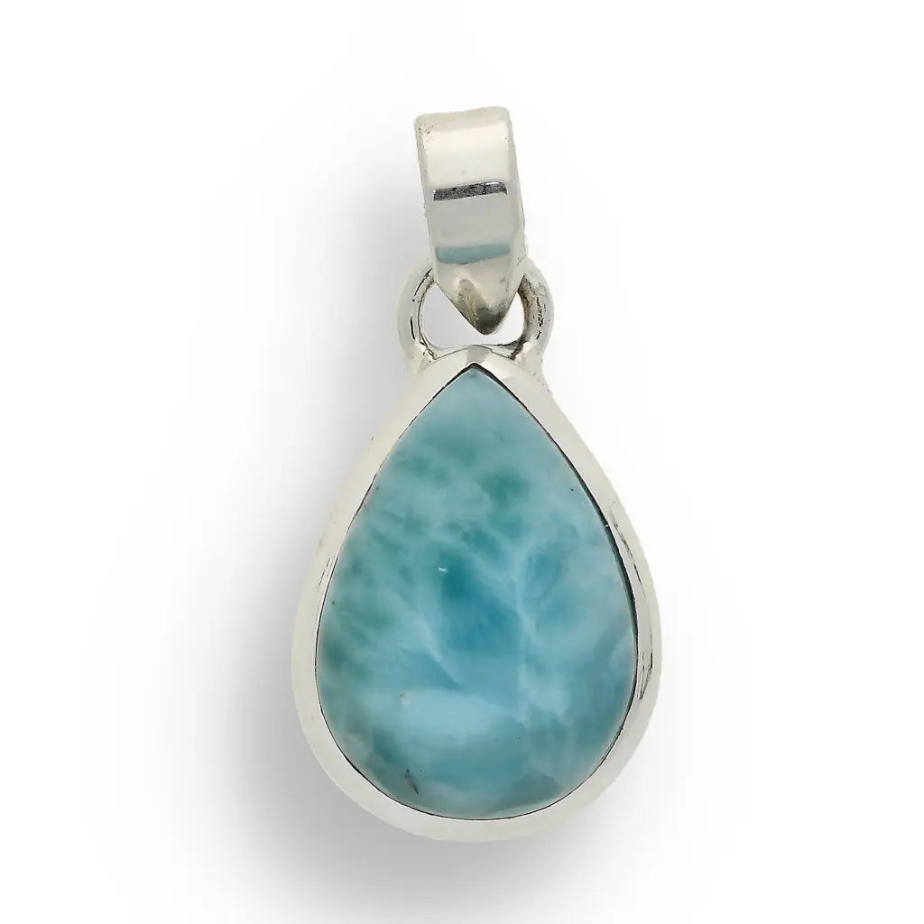 Get your Caribbean Dreams Sterling Silver Larimar Teardrop Pendant - Dominican Republic Blue Stone Jewelry online now or in store at Forever Gems in Franschhoek, South Africa