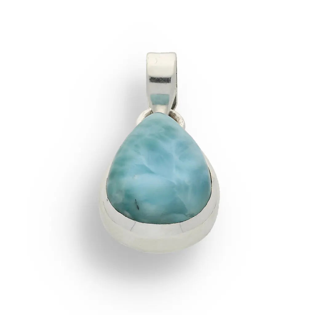 Get your Caribbean Dreams Sterling Silver Larimar Teardrop Pendant - Dominican Republic Blue Stone Jewelry online now or in store at Forever Gems in Franschhoek, South Africa