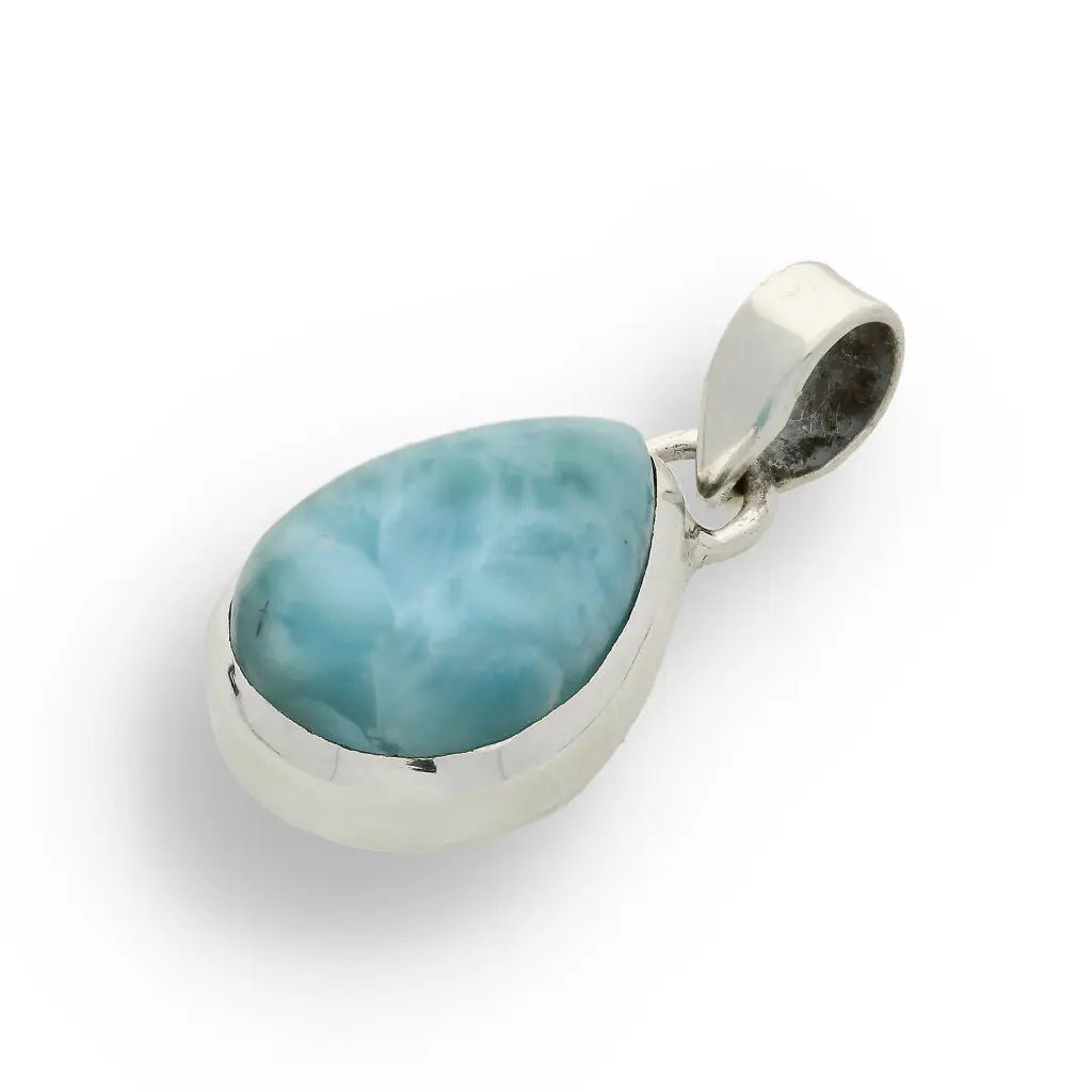 Get your Caribbean Dreams Sterling Silver Larimar Teardrop Pendant - Dominican Republic Blue Stone Jewelry online now or in store at Forever Gems in Franschhoek, South Africa