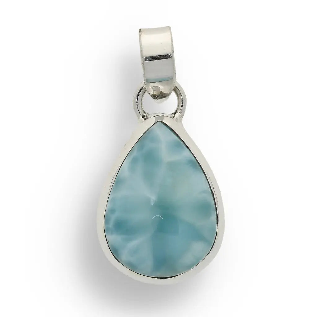 Get your Caribbean Dreams Sterling Silver Larimar Teardrop Pendant - Dominican Republic Blue Stone Jewelry online now or in store at Forever Gems in Franschhoek, South Africa