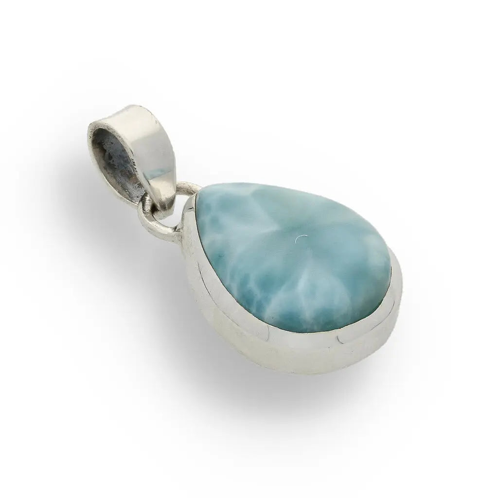 Get your Caribbean Dreams Sterling Silver Larimar Teardrop Pendant - Dominican Republic Blue Stone Jewelry online now or in store at Forever Gems in Franschhoek, South Africa