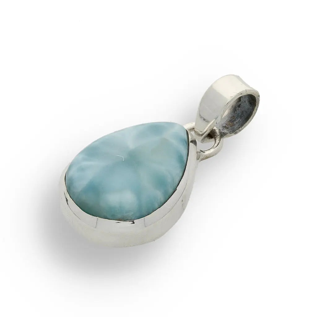 Get your Caribbean Dreams Sterling Silver Larimar Teardrop Pendant - Dominican Republic Blue Stone Jewelry online now or in store at Forever Gems in Franschhoek, South Africa
