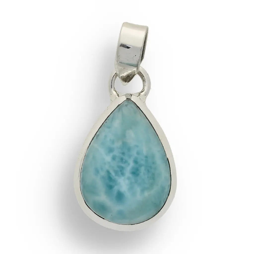Get your Caribbean Dreams Sterling Silver Larimar Teardrop Pendant - Dominican Republic Blue Stone Jewelry online now or in store at Forever Gems in Franschhoek, South Africa