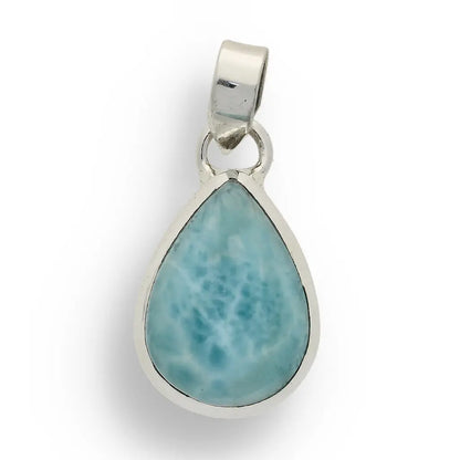 Get your Caribbean Dreams Sterling Silver Larimar Teardrop Pendant - Dominican Republic Blue Stone Jewelry online now or in store at Forever Gems in Franschhoek, South Africa
