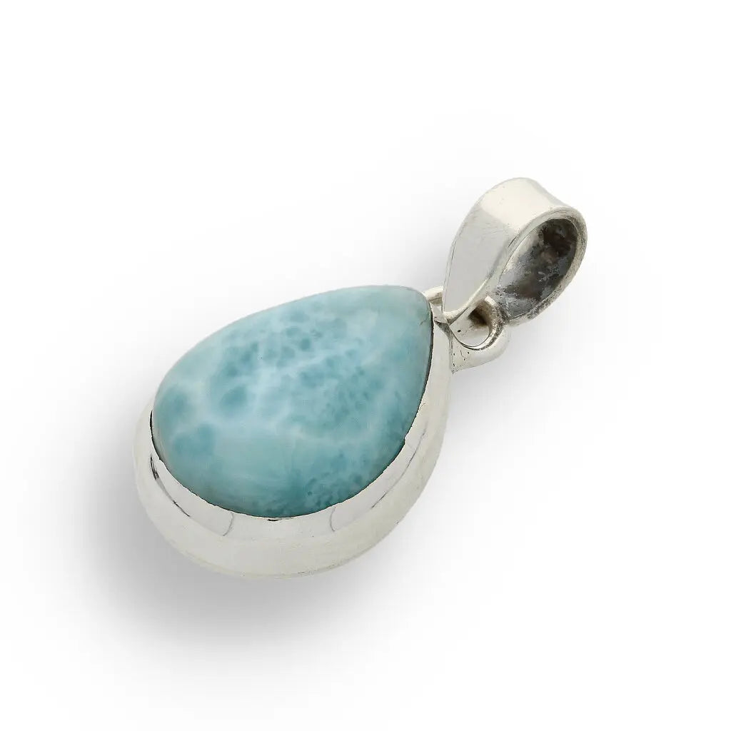Get your Caribbean Dreams Sterling Silver Larimar Teardrop Pendant - Dominican Republic Blue Stone Jewelry online now or in store at Forever Gems in Franschhoek, South Africa
