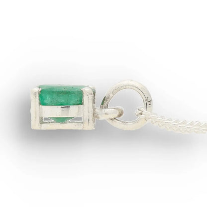 Get your Sterling Silver Emerald Solitaire Necklace online now or in store at Forever Gems in Franschhoek, South Africa