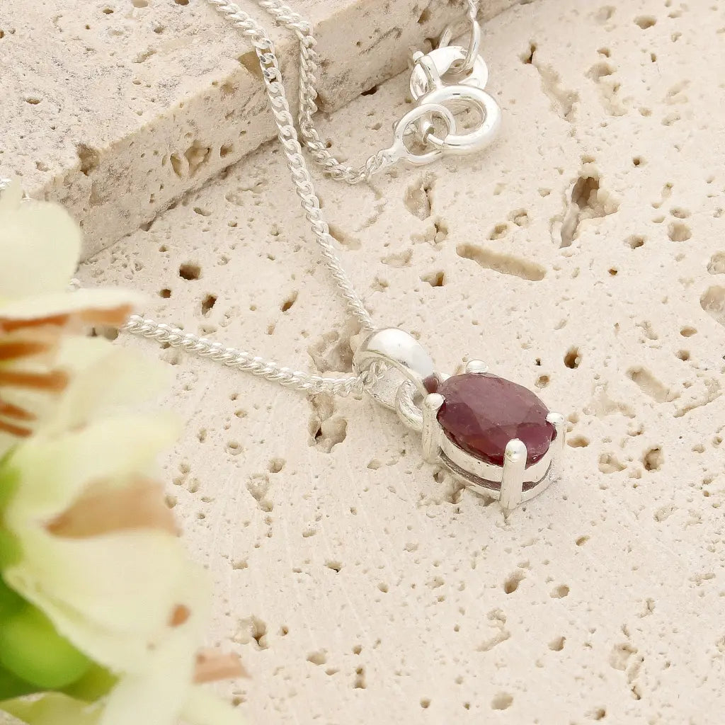 Get your Sterling Silver Natural Ruby Necklace online now or in store at Forever Gems in Franschhoek, South Africa