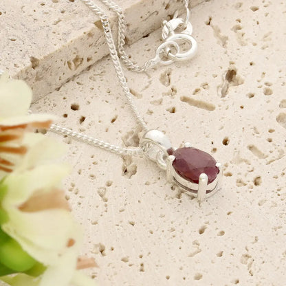 Get your Sterling Silver Natural Ruby Necklace online now or in store at Forever Gems in Franschhoek, South Africa