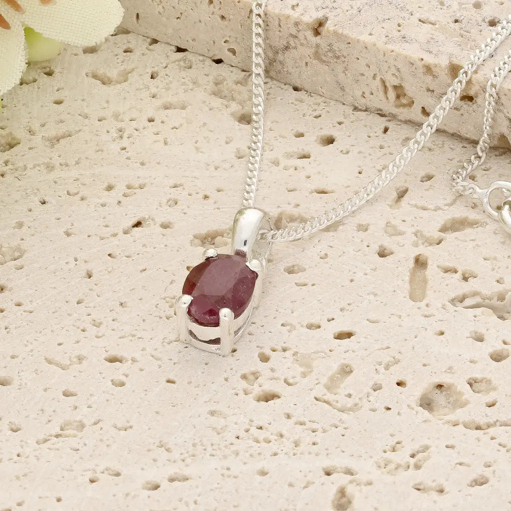 Get your Sterling Silver Natural Ruby Necklace online now or in store at Forever Gems in Franschhoek, South Africa